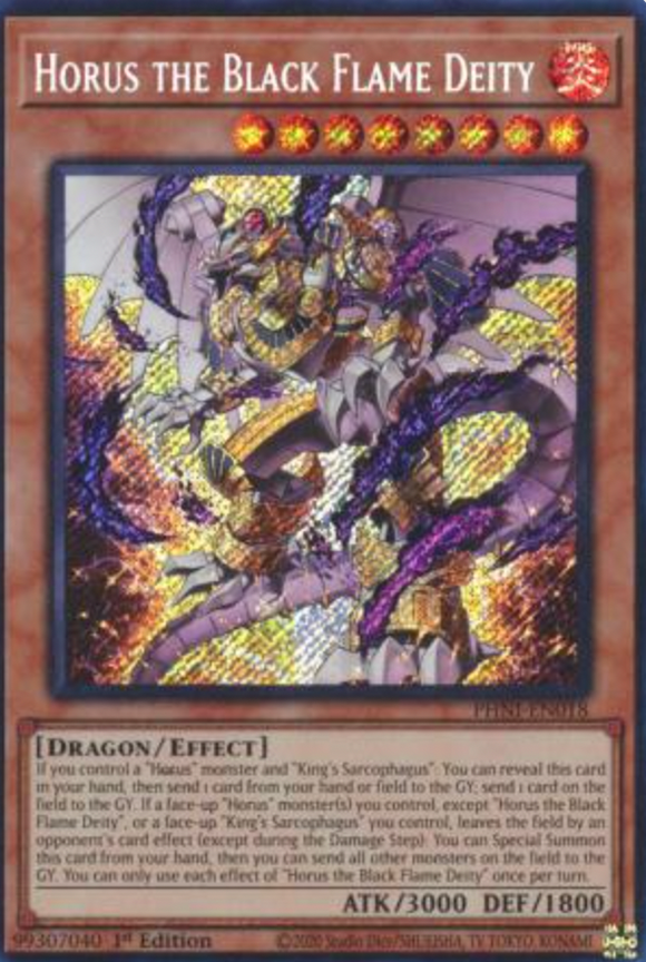 Horus the Black Flame Deity - PHNI-EN018 - Secret Rare 1st Edition