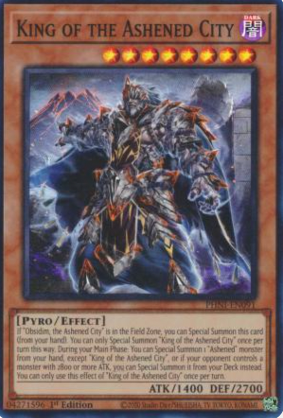King of the Ashened City - PHNI-EN091 - Super Rare 1st Edition