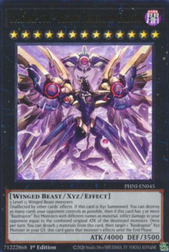 Raidraptor - Rising Rebellion Falcon - PHNI-EN045 - Ultra Rare 1st Edition