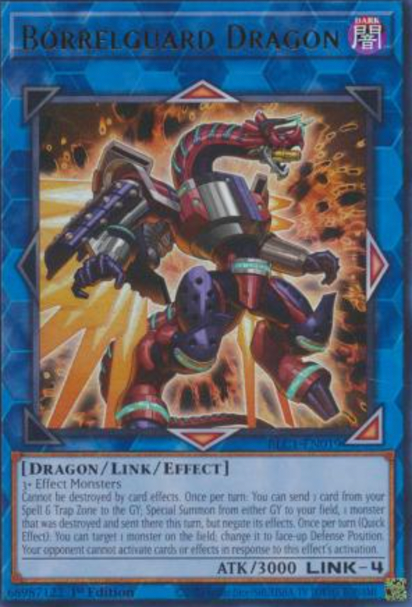 Borrelguard Dragon - BLC1-EN019 - Ultra Rare 1st Edition