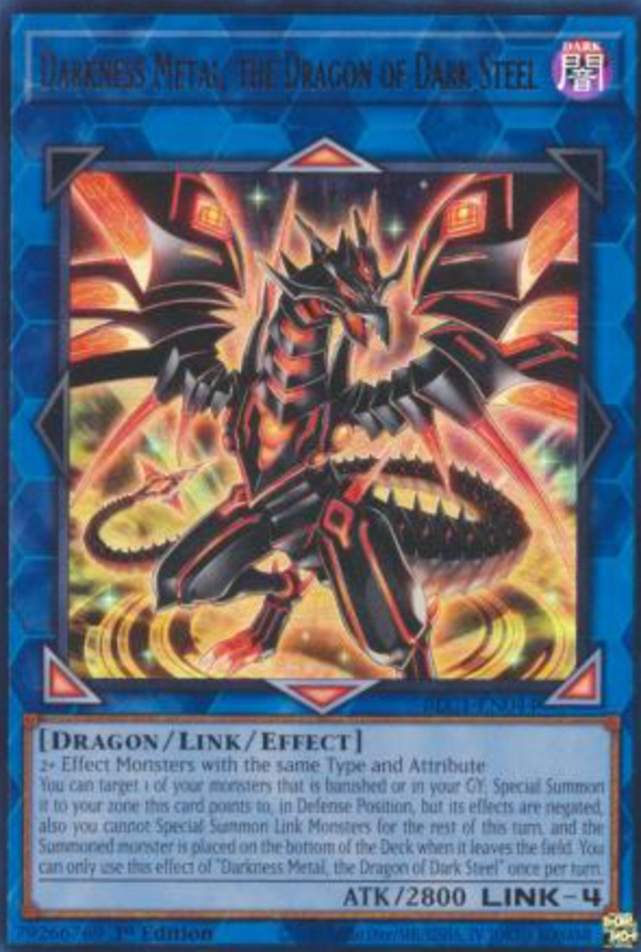 Darkness Metal, the Dragon of Dark Steel (Silver) - BLC1-EN044 - Ultra Rare 1st Edition