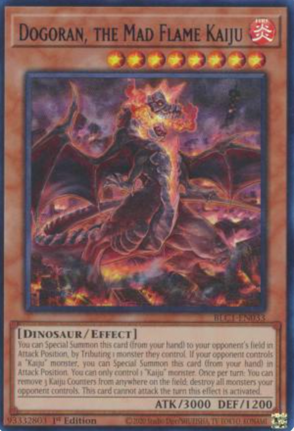 Dogoran, the Mad Flame Kaiju - BLC1-EN033 - Ultra Rare 1st Edition