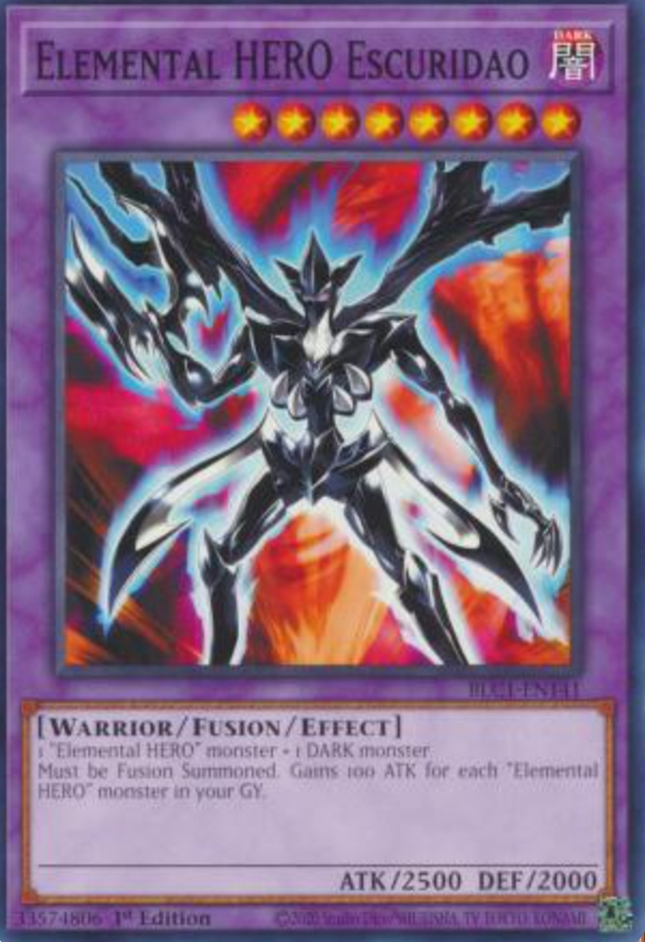Elemental HERO Escuridao - BLC1-EN141 - BLC1-EN140 - Common 1st Edition