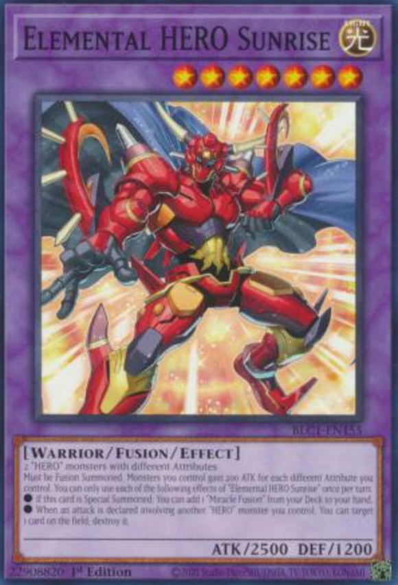 Elemental HERO Sunrise - BLC1-EN155 - Common 1st Edition
