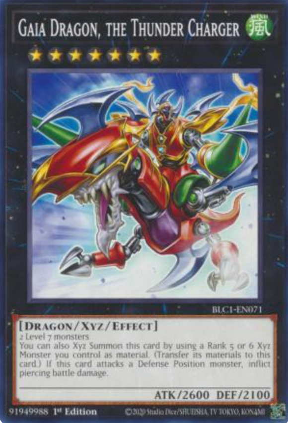 Gaia Dragon, the Thunder Charger - BLC1-EN071 - Common 1st Edition