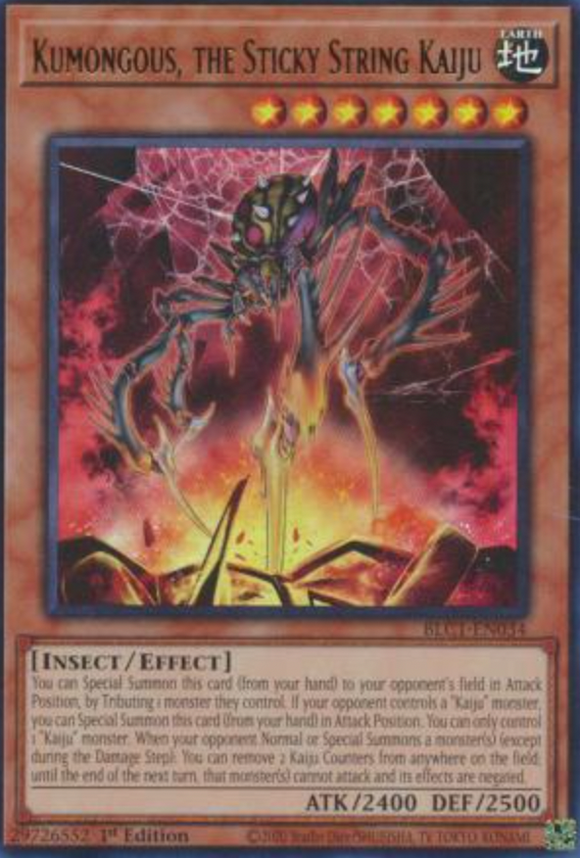 Kumongous, the Sticky String Kaiju - BLC1-EN034 - Ultra Rare 1st Edition