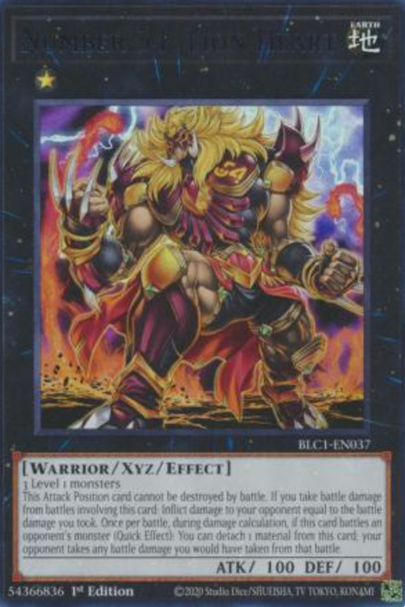 Number 54: Lion Heart (Silver) - BLC1-EN037 - Ultra Rare 1st Edition