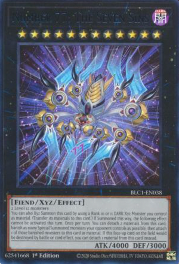 Number 77: The Seven Sins - BLC1-EN038 - Ultra Rare 1st Edition