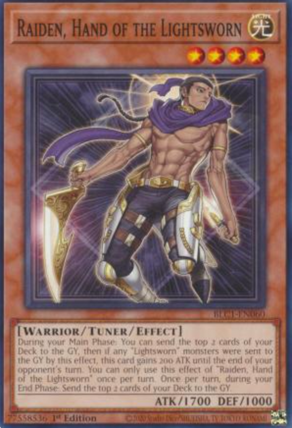 Raiden, Hand of the Lightsworn - BLC1-EN060 - Common 1st Edition