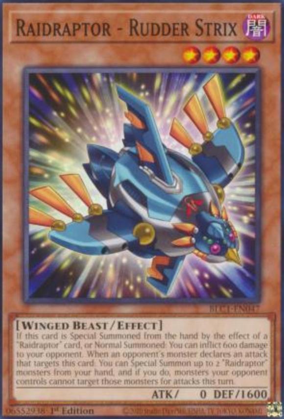 Raidraptor - Rudder Strix - BLC1-EN047 - Common 1st Edition