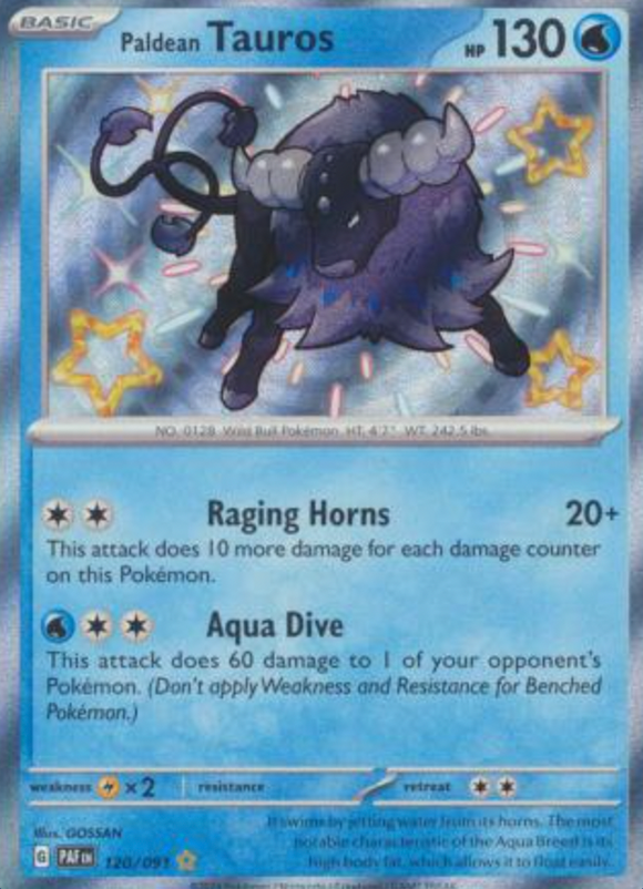 Paldean Tauros - 120/091 - Shiny Rare