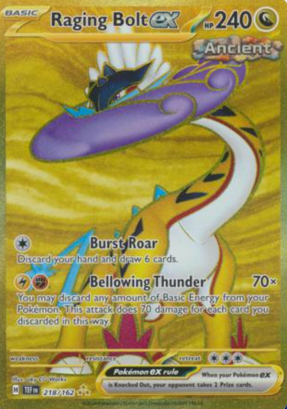 Raging Bolt ex - 218/162 - Gold Secret Rare