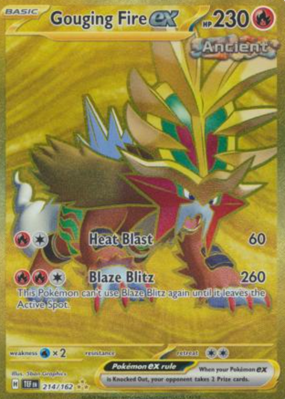 Gouging Fire ex - 214/162 - Gold Secret Rare