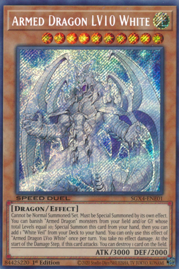 Armed Dragon LV10 White - SGX4-ENE01 - Secret Rare 1st Edition