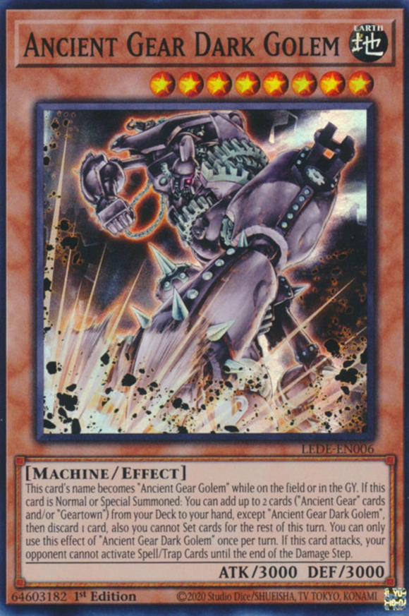 Ancient Gear Dark Golem - LEDE-EN006 - Super Rare 1st Edition