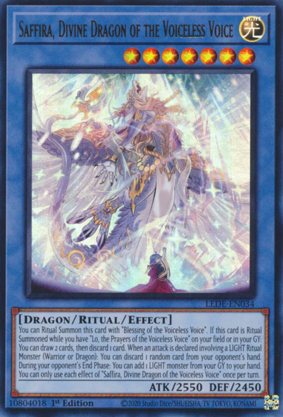 Saffira, Divine Dragon of the Voiceless Voice - LEDE-EN034 - Ultra Rare 1st Edition