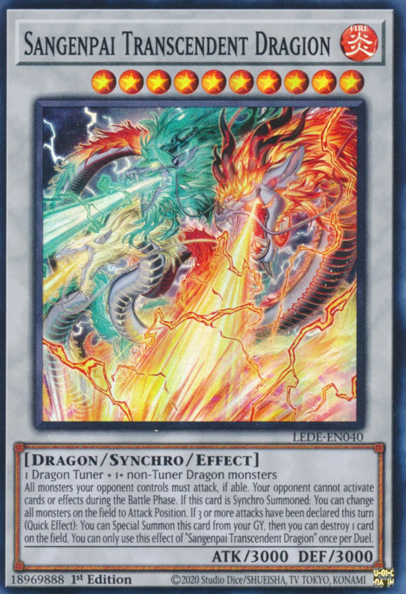 Sangenpai Transcendent Dragion - LEDE-EN040 - Super Rare 1st Edition