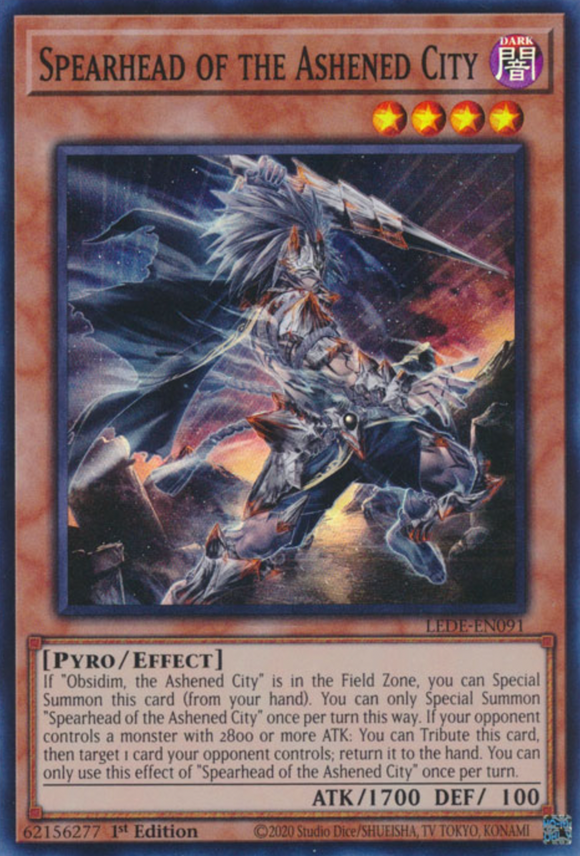 Spearhead of the Ashened City - LEDE-EN091 - Super Rare 1st Edition