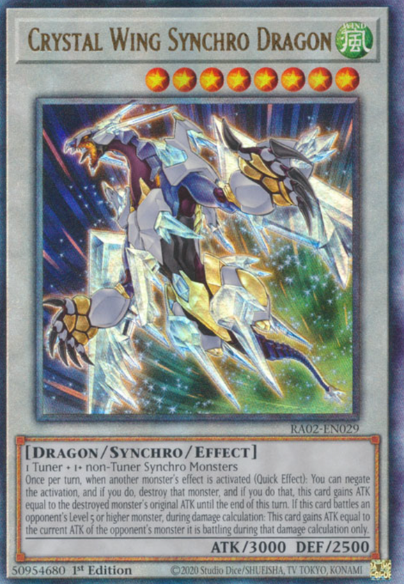 Crystal Wing Synchro Dragon - RA02-EN029 - Ultimate Rare 1st Edition