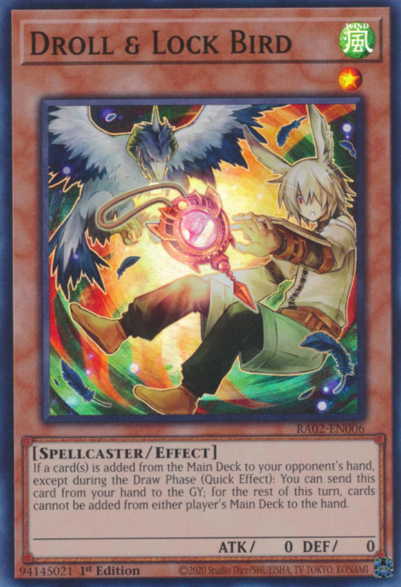 Droll & Lock Bird (Alt. Art) - RA02-EN006 - Super Rare 1st Edition