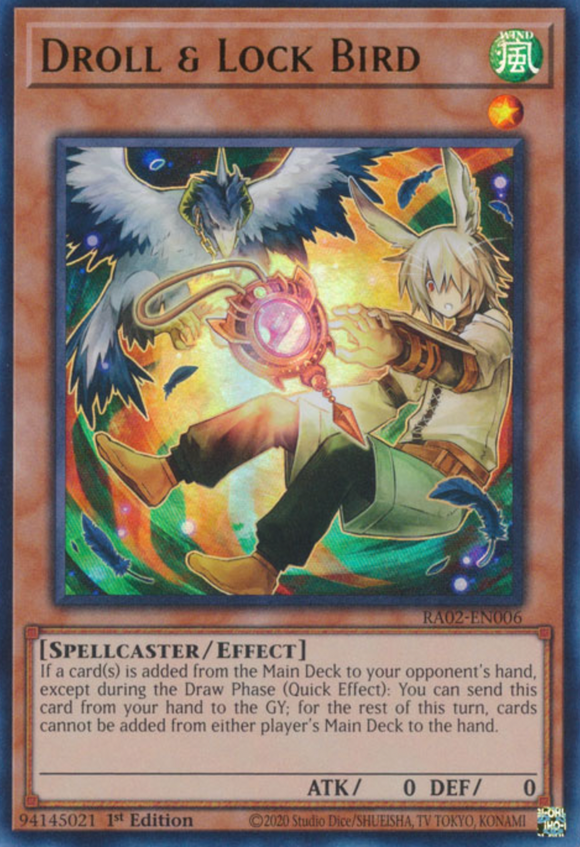 Droll & Lock Bird (Alt. Art) - RA02-EN006 - Ultra Rare 1st Edition