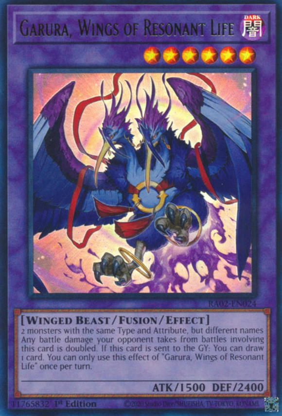 Garura, Wings of Resonant Life - RA02-EN024 - Ultra Rare 1st Edition