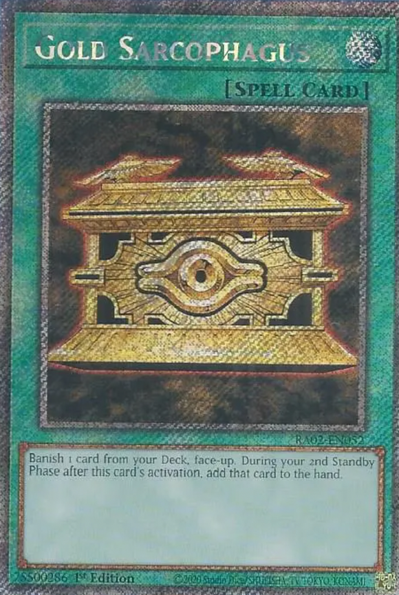 Gold Sarcophagus - RA02-EN052 - Platinum Secret Rare 1st Edition