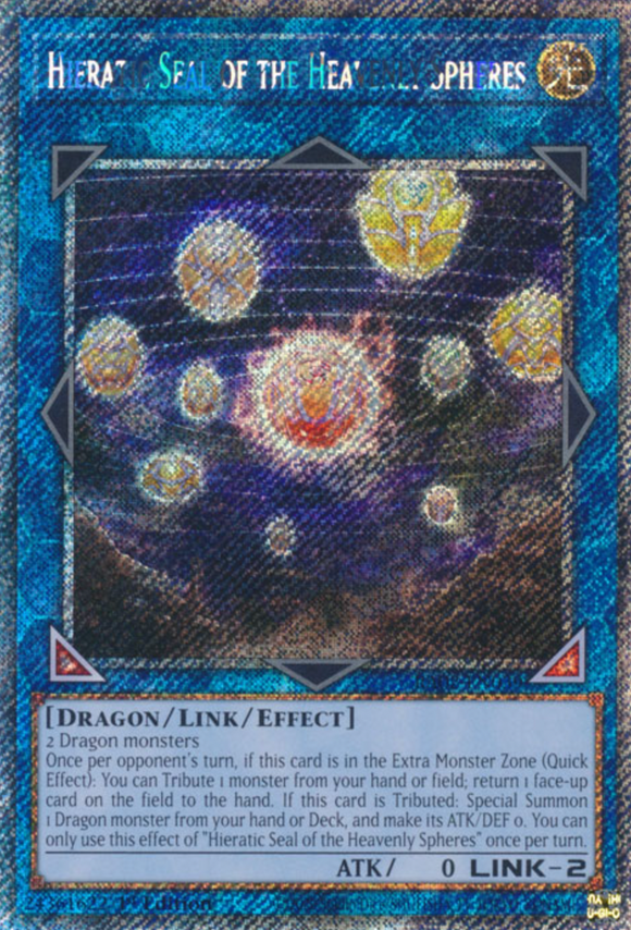 Hieratic Seal of the Heavenly Spheres - RA02-EN039 - Platinum Secret Rare 1st Edition