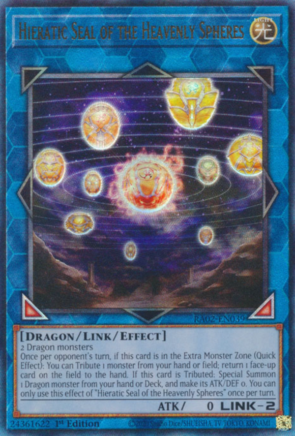 Hieratic Seal of the Heavenly Spheres - RA02-EN039 - Ultimate Rare 1st Edition