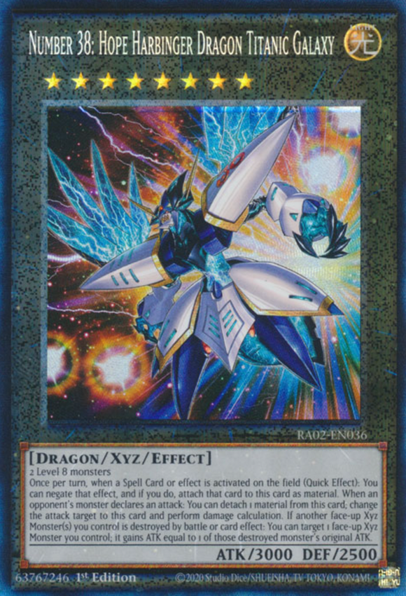 Number 38: Hope Harbinger Dragon Titanic Galaxy - RA02-EN036 - Collector's Rare 1st Edition