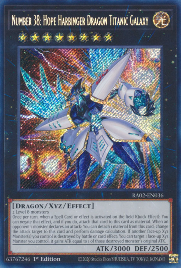 Number 38: Hope Harbinger Dragon Titanic Galaxy - RA02-EN036 - Secret Rare 1st Edition