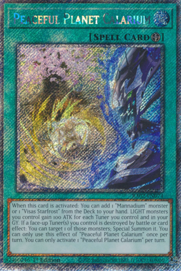 Peaceful Planet Calarium - RA02-EN074 - Platinum Secret Rare 1st Edition