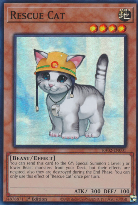 Rescue Cat - RA02-EN001 - Super Rare 1st Edition