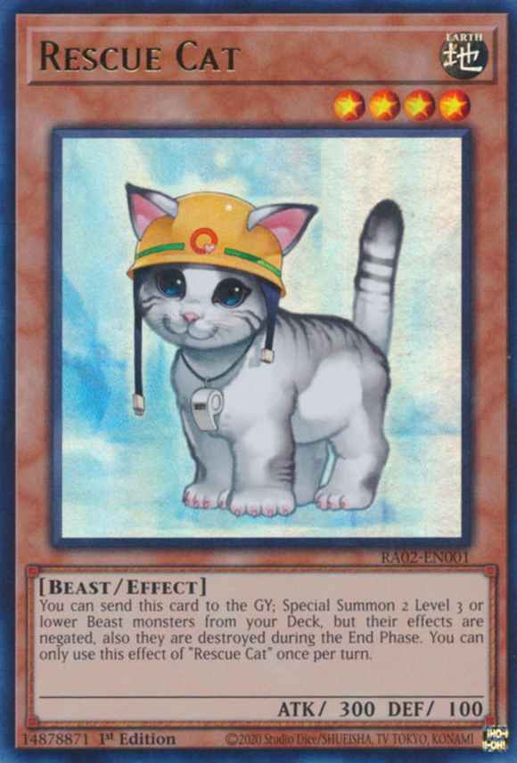 Rescue Cat - RA02-EN001 - Ultra Rare 1st Edition