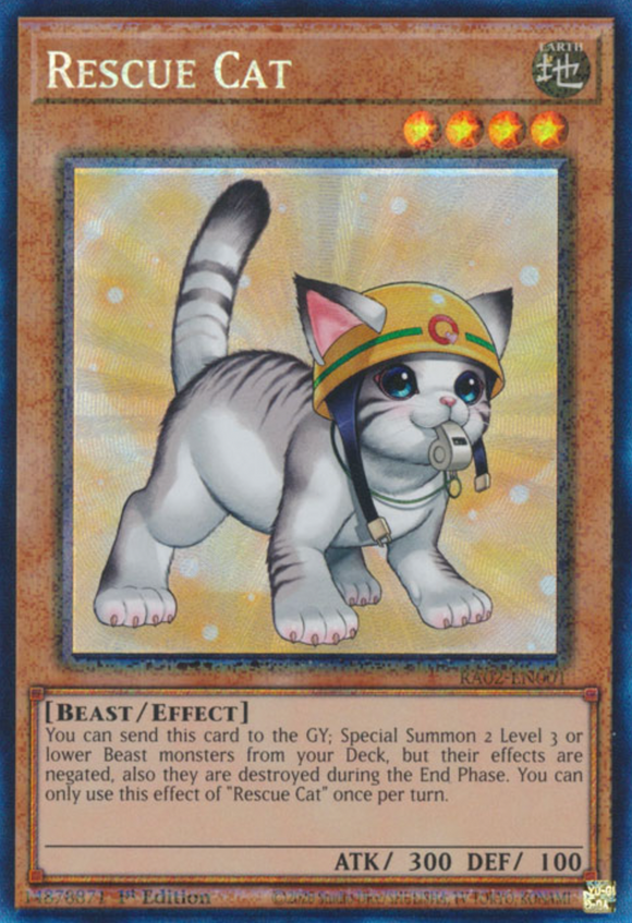 Rescue Cat (Alt. Art) - RA02-EN001 - Collector's Rare 1st Edition
