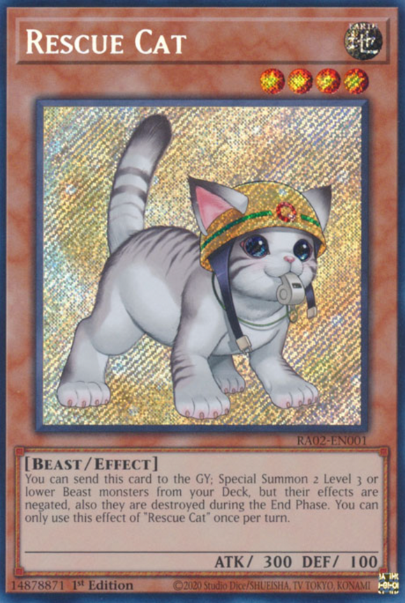 Rescue Cat (Alt. Art) - RA02-EN001 - Secret Rare 1st Edition