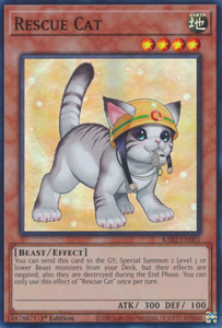 Rescue Cat (Alt. Art) - RA02-EN001 - Super Rare 1st Edition