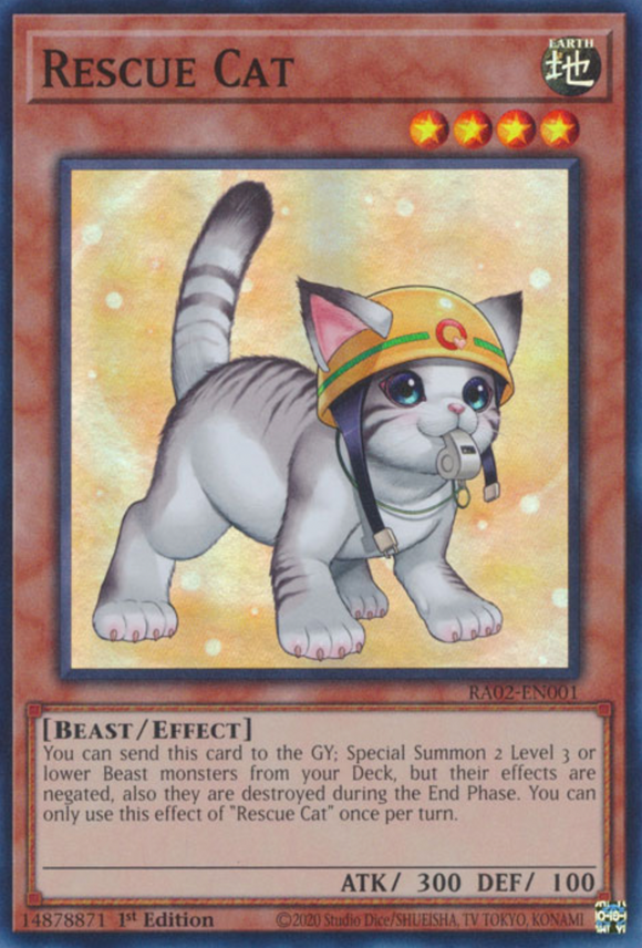 Rescue Cat (Alt. Art) - RA02-EN001 - Super Rare 1st Edition