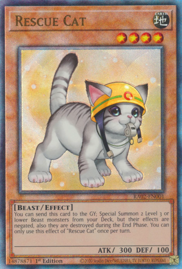 Rescue Cat (Alt. Art) - RA02-EN001 - Ultimate Rare 1st Edition