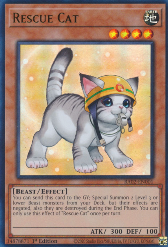 Rescue Cat (Alt. Art) - RA02-EN001 - Ultra Rare 1st Edition