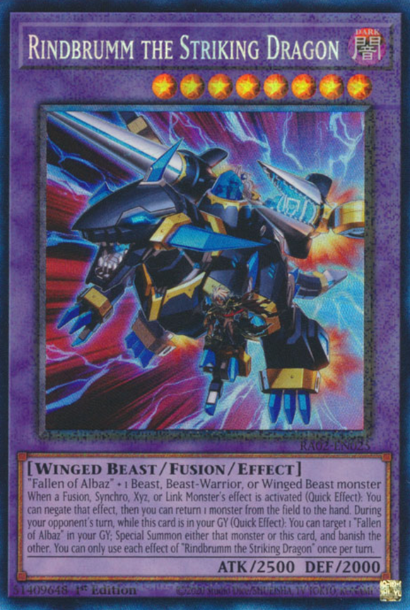 Rindbrumm the Striking Dragon - RA02-EN025 - Collector's Rare 1st Edition