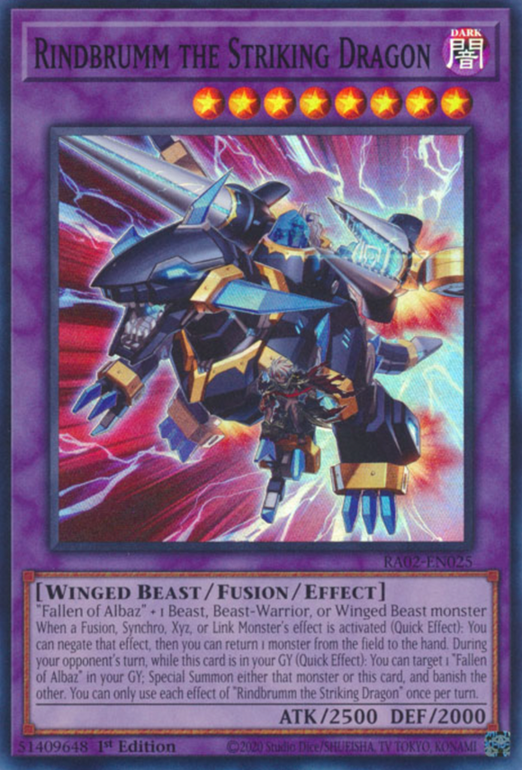 Rindbrumm the Striking Dragon - RA02-EN025 - Super Rare 1st Edition