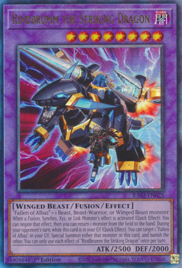 Rindbrumm the Striking Dragon - RA02-EN025 - Ultimate Rare 1st Edition