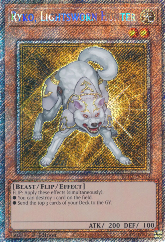 Ryko, Lightsworn Hunter - RA02-EN003 - Platinum Secret Rare 1st Edition