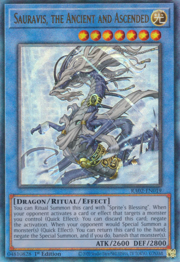 Sauravis, the Ancient and Ascended - RA02-EN019 - Ultimate Rare 1st Edition