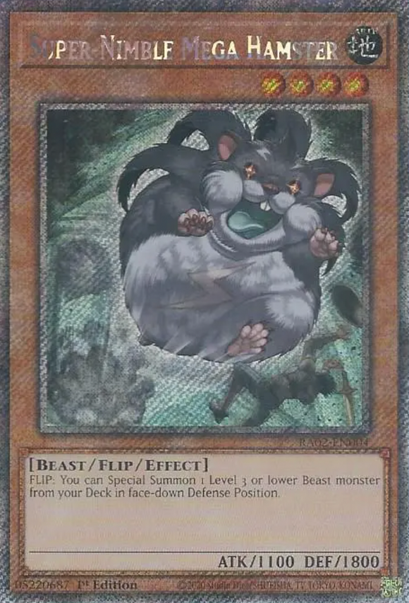 Super-Nimble Mega Hamster - RA02-EN004 - Platinum Secret Rare 1st Edition