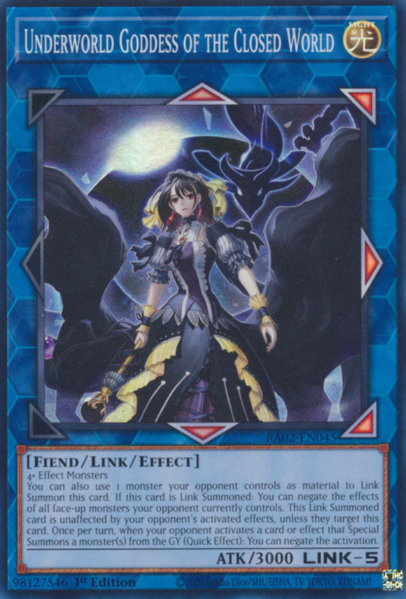 Underworld Goddess of the Closed World - RA02-EN045 - Super Rare 1st Edition