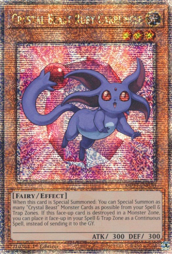 Crystal Beast Ruby Carbuncle - MP24-EN020 - Quarter Century Rare 1st Edition
