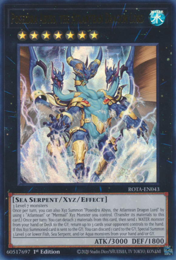 Poseidra Abyss, the Atlantean Dragon Lord - ROTA-EN043 - Ultra Rare 1st Edition