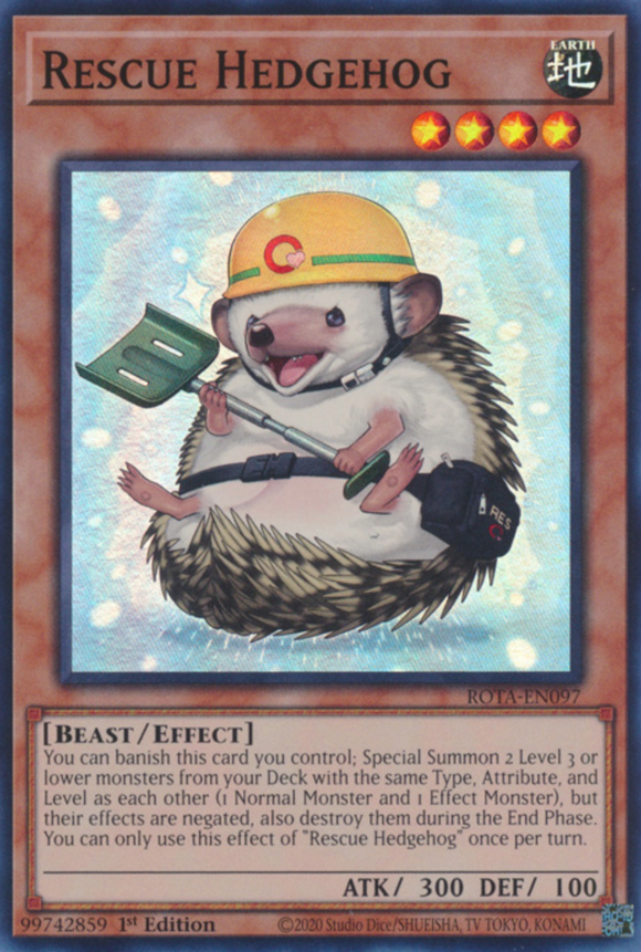 Rescue Hedgehog - ROTA-EN097 - Super Rare 1st Edition
